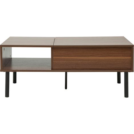 Mesa de centro elevable de madera oscura y metal 100 cm KANE (1/4)