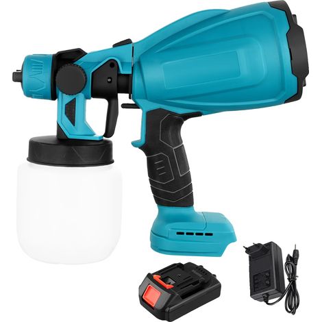 Pistola pulverizadora de pintura, 3 modos de pulverización, 550 W de potencia, color blanco crema. (1/2)