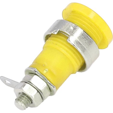 50x Douille Banane 4mm, performances fiables, matériau durable, accessoire de test électrique polyvalent, jaune (1/5)