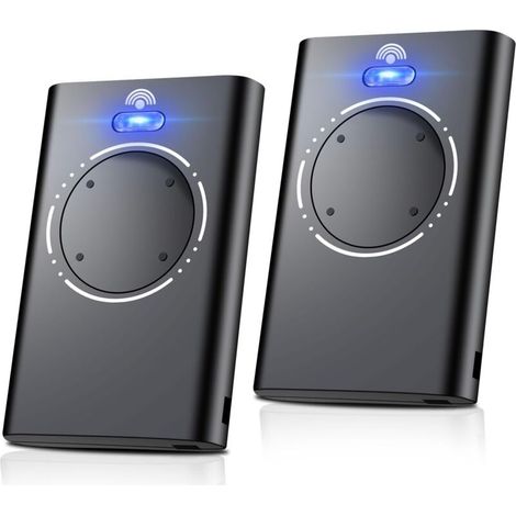 Juego de 2 mandos a distancia para puertas de garaje y portones, 868 MHz, compatibles con XT2 868 SLH LR y XT4 868 SLH LR, 4 canales, color negro.