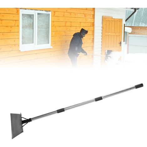 Pelle de jardin plate de 30 cm avec manche amovible, en acier robuste, pour le nettoyage, le désherbage, le déneigement et le creusement en extérieur. (1/4)