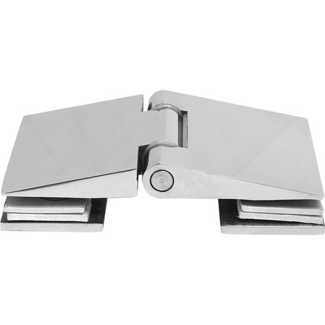 Charnière biseautée double face en acier inoxydable pour portes vitrées de cabine de douche (verre de 8 à 12 mm) (1/5)