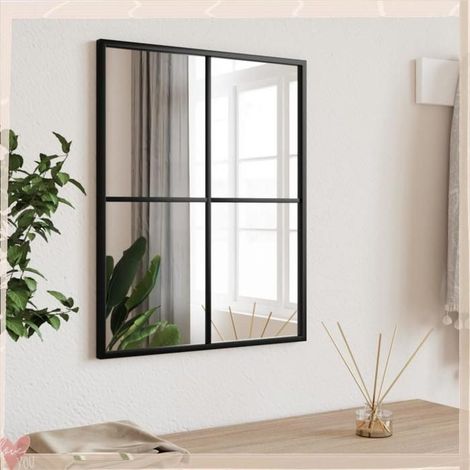 358646 Miroir mural noir 40x50 cm rectangulaire fer (1/5)