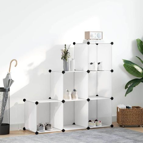 vidaXL Estantería de cubos con 6 compartimentos blanco (1/4)