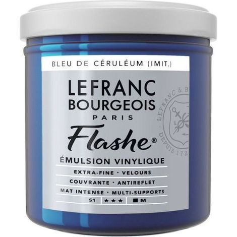 Peinture vinylique - Flashe - Bleu ceruléum - 065 - Lefranc Bourgeois - 125ml