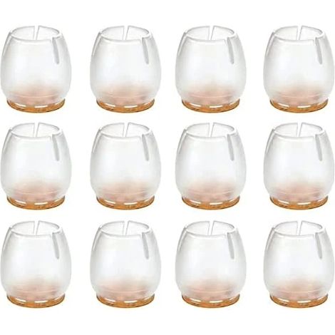 Lot de 12 protections en silicone pour pieds de chaises, meubles, tables et sols, contre les rayures, pour pieds ronds de 26 à 31 mm. (1/5)