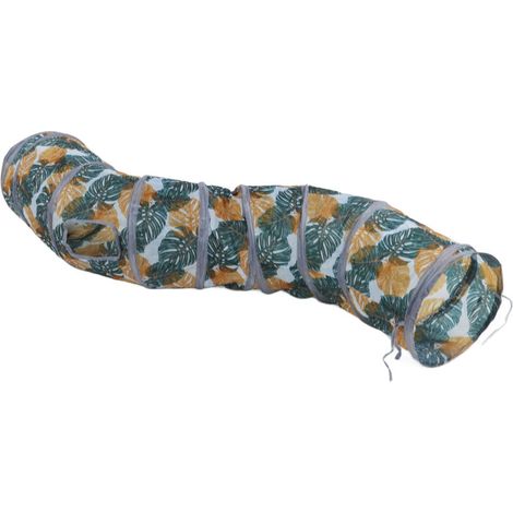 Cat Tunnel Toy for Indoor Cats - Wild Leaf Print Tunnel Tunnel, Thick and Portable Play Area for Small Pets (1/4)