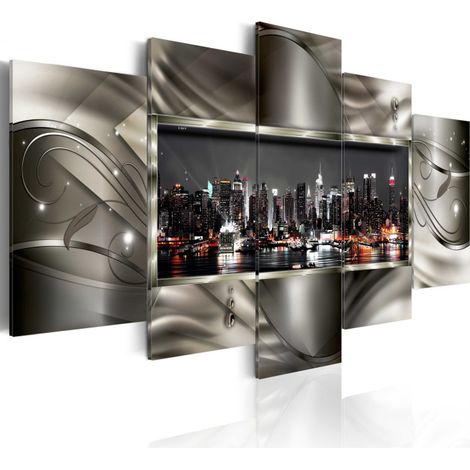 Tableau Imprimé "Night in New York II" 50 x 100 cm (1/2)