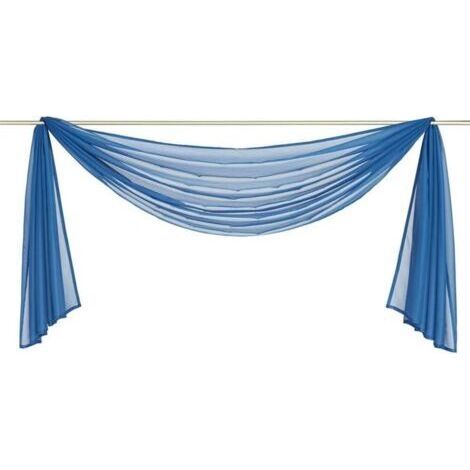 BUNTHAUS Lot de 1 rideau transversal en voile transparent pour chambre à coucher salon mariage, Tv bleu., 140500cm-Ensoleillé