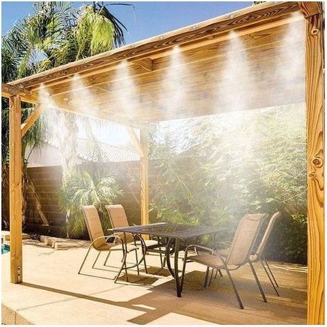 Brumisateur pulvérisateur extérieur 15m – Pression 70 bars – Refroidit jusqu'à 10°C – Installation simple et personnalisable – Compatible avec systèmes d’arrosage (1/5)