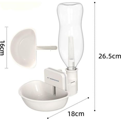 Distributeur d'eau suspendu pour cages – Double filtre et acier inoxydable 304, remplissage automatique, fixation par pince réglable et système anti-basculement pour chiens et chats (1/5)