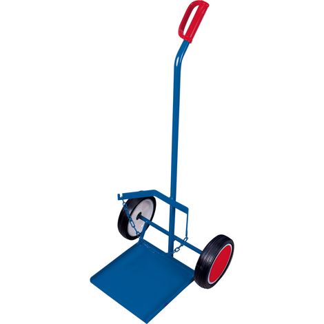 VARIOfit Stahlflaschenkarre für Propangasflasche Vollgummibereifung Schaufel 360 x 365 mm Höhe Sicherungskette 385 mm