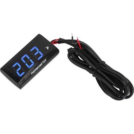 Ultradünnes digitales LCD-Thermometer, 12 V, mit 18-mm-Sensoradapter für Motorräder – Kühlmitteltemperatur