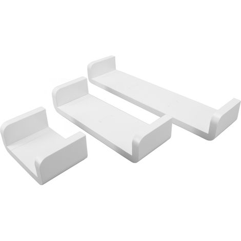 Étagère de rangement pour salle de bain, sans perçage, fixation murale, ensemble de trois pièces comprenant un miroir de salle de bain et un support décoratif pour téléviseur. (1/5)