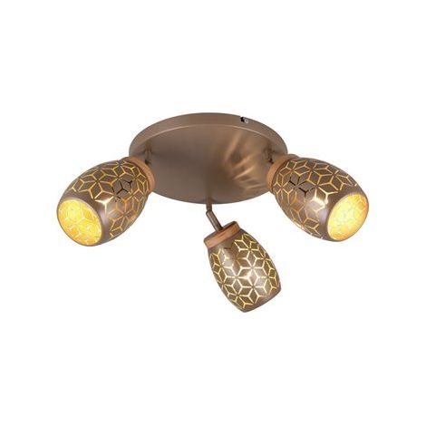 Trio Lighting Plafón de Techo 3 Focos Flexibles BIDAR Bombillas excl. 3x E14 max. 10W IP20 Marrón (1/3)