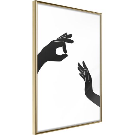 Affiche Murale Encadrée "Language of Gestures I" 40 x 60 cm Or (1/2)