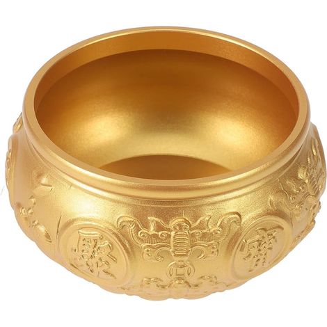 Bassin Feng Shui - Laiton - 4 cm x 2,5 cm - Pour Bureau Maison Magasin - 100 Lingots + 1 Boule Rouge - Décoration Traditionnelle Chinoise (1/5)
