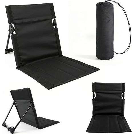 Chaise Pliante Camping, Coussin de Siège de Plage, Chaise Longue Réglable en Aluminium, avec Sac de Transport pour la Plage, Pique-niques, Camping