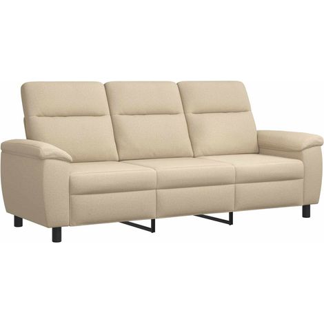Divano Crema 214 x 90 x 95 cm Tessuto vidaXL