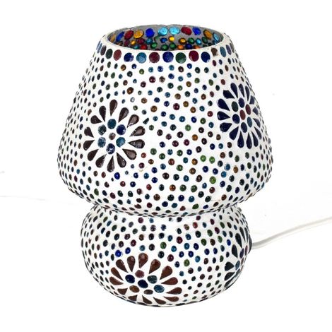 Signes Grimalt Lampade da lampada da funghi marocchini Lampada da scrivania bianca - 18x13x13cm (1/2)