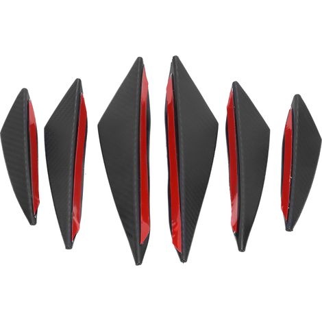CFTGIW 6pcs Bumper Avant à Lèvres Splitter de Nageoire en Canard Autocollant en Fibre de Carbone Style du Pare-Chocs Avant Le Pare-Chocs Lipfront de.
