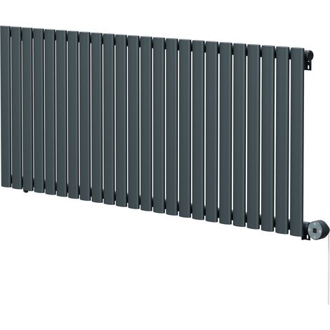 Boone Anthracite 600mm x 1440mm Horizontal Digital Thermostatic Electric Single Panel Radiator (1/5)