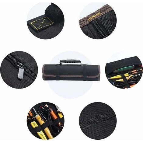Maletín portátil vacío para herramientas con 22 compartimentos, bolsillos para herramientas, organizador de herramientas, bolsa/estuche/bolsa enrollable para herramientas, fabricado en tela Oxford 600 (1/4)