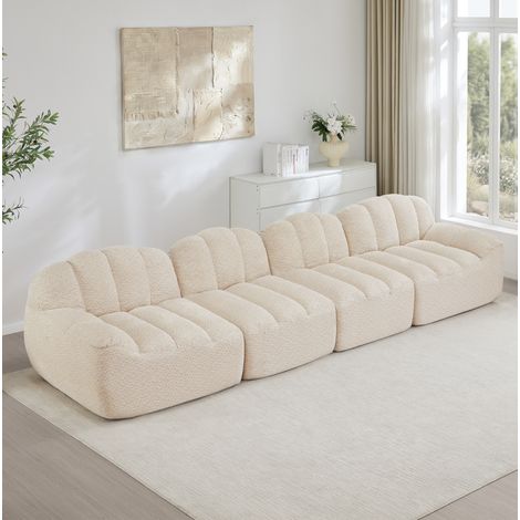 Divano modulare angolare in fleece granulato OKMYHOME (1/5)