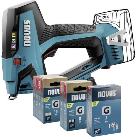 Novus Tools J-551 031-0374 Akkutacker  Klammerntyp Typ 11, Typ 53F Klammernlänge 6 - 14 mm ohne Akku