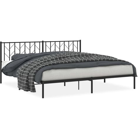 Maison Exclusive - Bettgestell mit Kopfteil Metall Schwarz 200x20