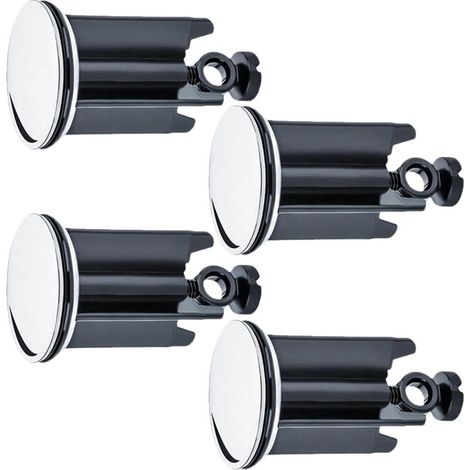 Lot de 4 bouchons de lavabo - 40 mm - Pour tous les lavabos et bidets courants