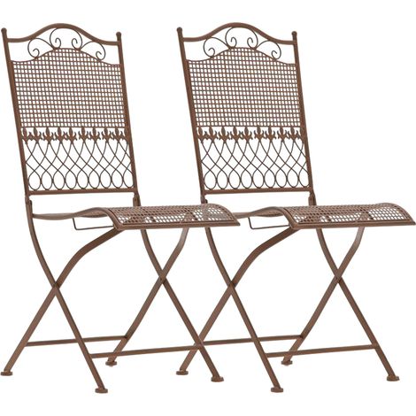 2er Set Gartenstühle Kiran antik braun