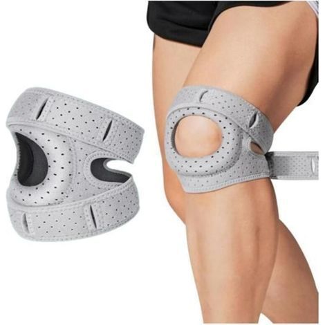 Orthopädische Kniebandage, verstellbare orthopädische Kniebandage, für Läufer, Tennisspieler, bei Patellaarthritis (Grau) (1/5)