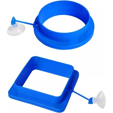 2 PCS Fish Feeding Circle,Anneau d'alimentation pour Poissons,Flottant Aquarium Nourriture Feeder avec Ventouse pour Goldfish Turtle Fish (1/5)