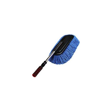 Brosse de lavage voiture en microfibre antistatique avec manche télescopique amovible, bleu – (1/5)
