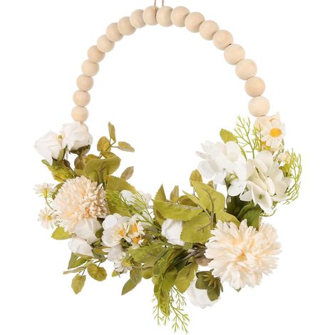 Guirlande Décorative Suspendue Intérieur, Boule Bois Blanc, Plante (1/5)