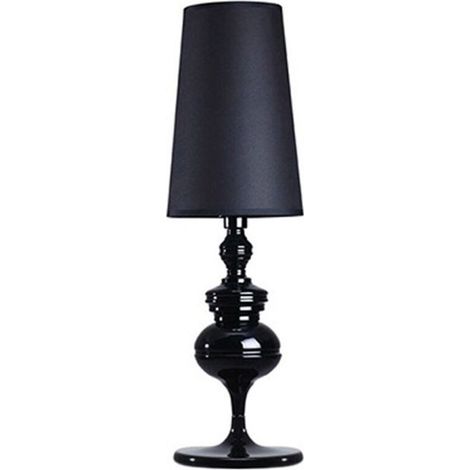Kleine schwarze Tischlampe, ideal für Wohnzimmer, Schlafzimmer, Leseecke oder Nachttisch (schwarz) (1/4)