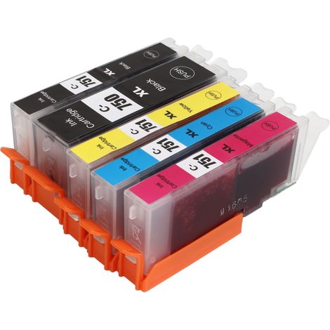 Druckerpatrone, 5er-Pack, Ersatz für PIXMA MG5470, Schwarz, Cyan, Magenta, Gelb, gestochen scharfer und zuverlässiger Druck (1/5)