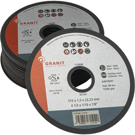 Trennscheibe 115 x 1,5 mm, 25 Stück, Granit