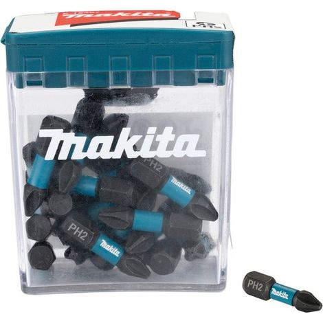 Makita E-12360 25 Piece 25mm Black Screwdriver Impact Rated Bit Set Philips PH2