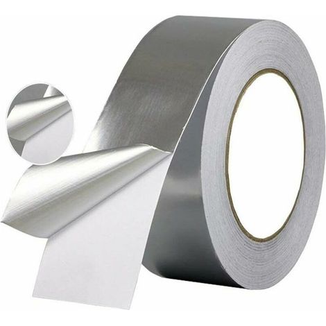 Aluminum thermal insulation tape 5cm x 20m x 0.06mm – Waterproof for pipes and ducts – Pressure-sensitive rubber adhesive – 5cm x 20m x 0 (1/5)