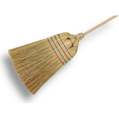 Balai Paille de Riz tressé Balai Traditionnel léger et maniable Idéal pour Feuilles, poussières et sols secs Usage intérieur ou extérieur Nettoyage Naturel Kibros 811PRSP (1/5)