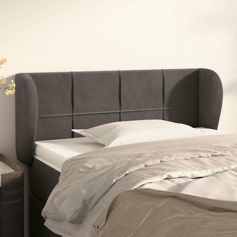 vidaXL Cabecero de terciopelo gris oscuro 83x23x78/88 cm (1/5)