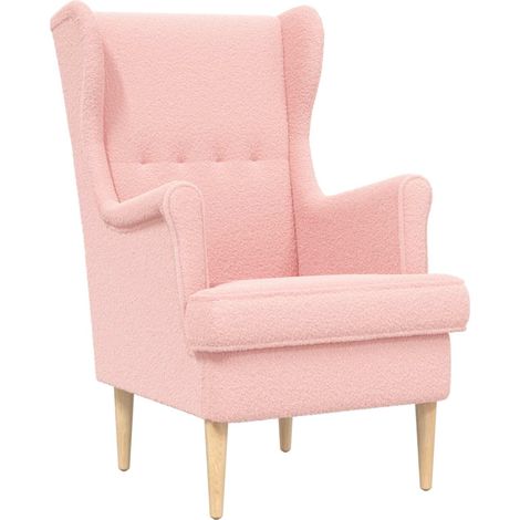 Sillón Rosa Bouclé vidaXL