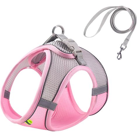 Harnais Chien - Laisse Réfléchissante En Maille Souple - Pour Chiens Et Chats De Petite À Moyenne Taille - Taille S (Poitrine 31-42 cm) - 1 Pièce