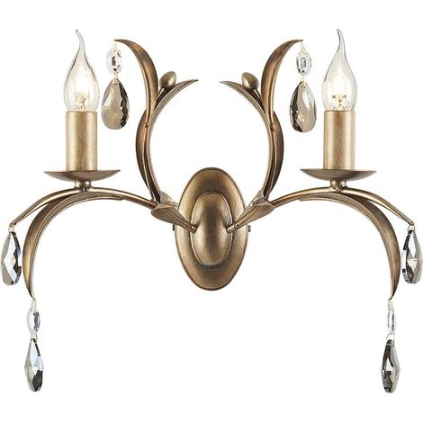 Elstead Lily - 2 Light Indoor Candle Wandleuchte Metallic Bronze Floral Leaves Design (1/5)