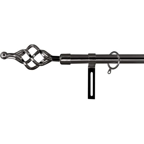 Asta metallo zagabria 120-210 nero per tende e tendaggi cucina soggiorno