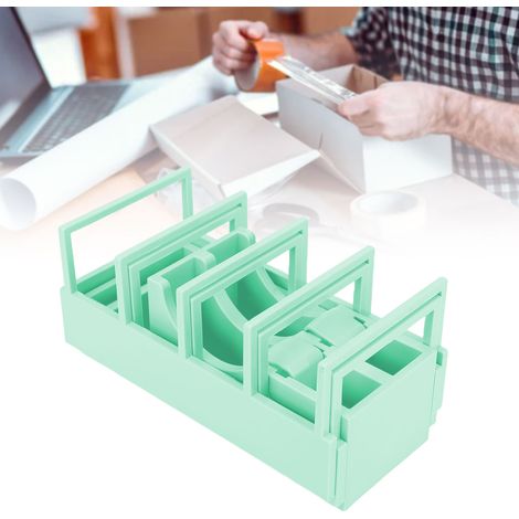 Distributeur de ruban adhésif de bureau avec 2 rouleaux, distribution rapide, porte-ruban extensible et coupe-ruban pour loisirs créatifs et emballage, vert (1/5)