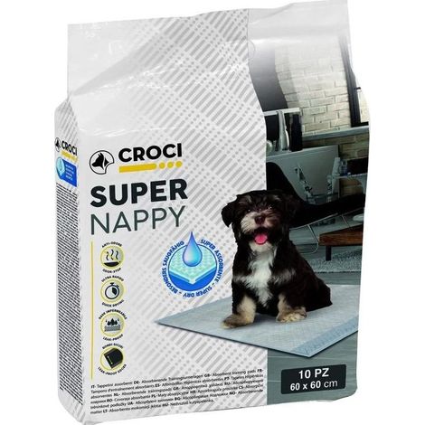 Set 12 Tappetini Igienici Assorbenti Super Nappy 60x60 cm per Cani