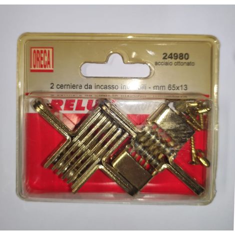 ORECA - CERNIERA A INCASSO A MONTAGGIOINVISIBILE 65X13MM PZ2